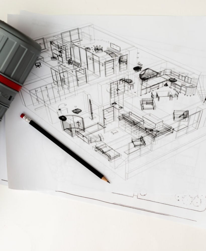 Bright living room with large windows and cozy seating